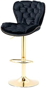 Rose Red Velvet Tufted Counter Stools with Gold Base M4599