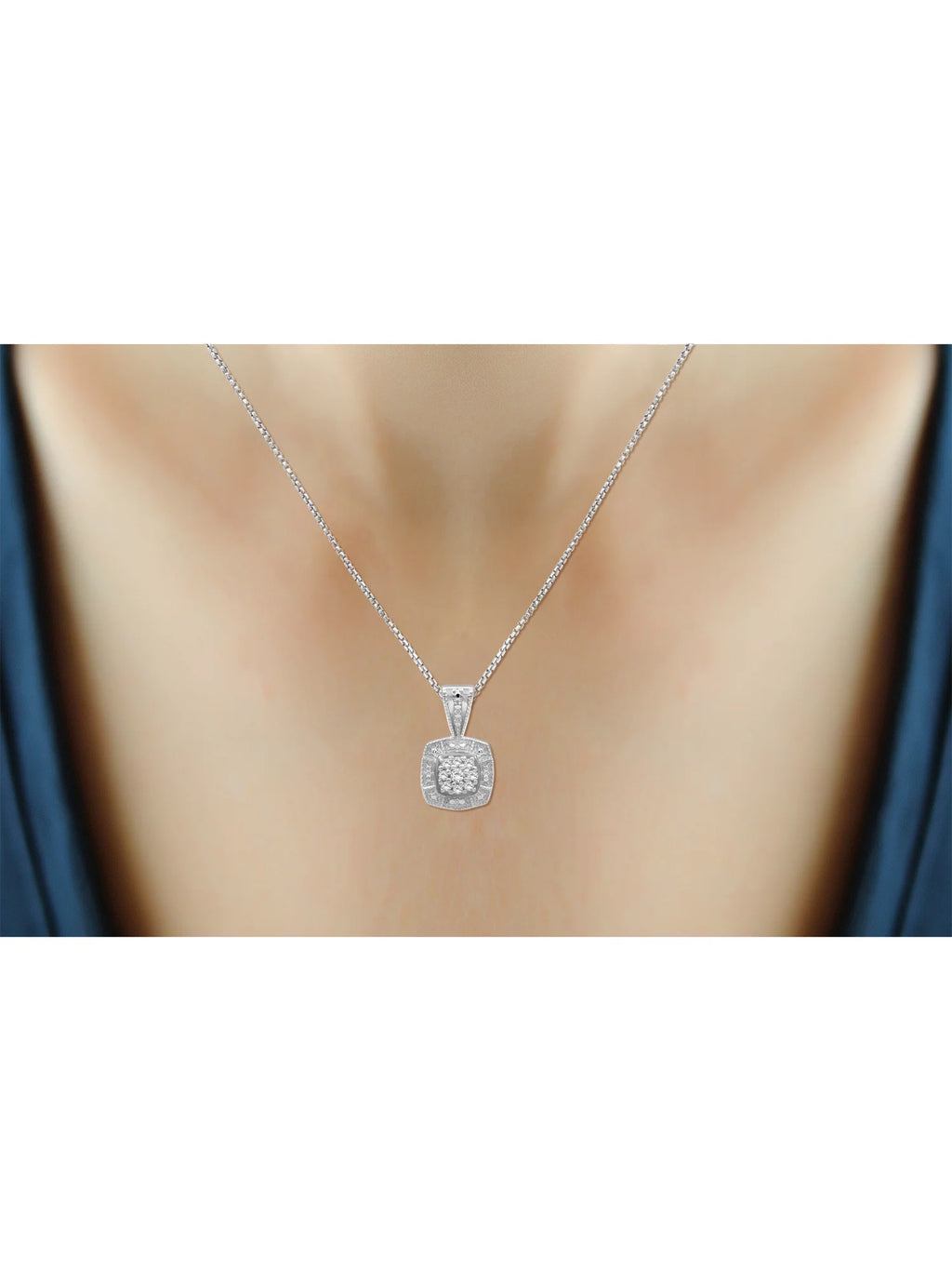 3-Piece 1/3 Carat White Diamond Sterling Silver Earrings Set, Necklace, Rings M7962