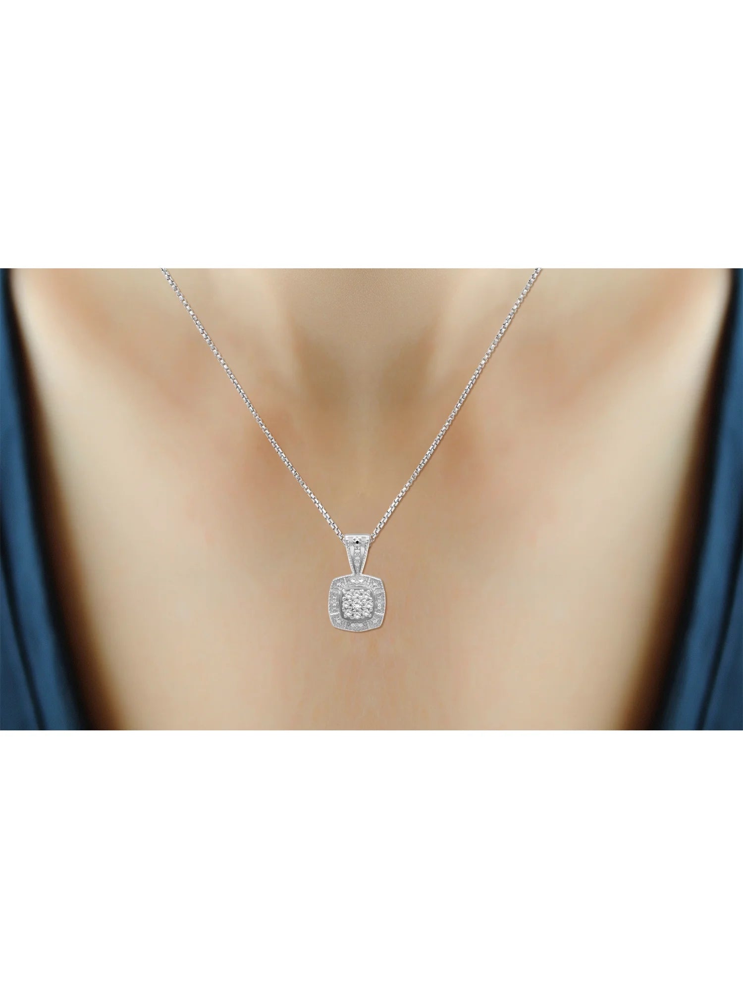 3-Piece 1/3 Carat White Diamond Sterling Silver Earrings Set, Necklace, Rings M7962
