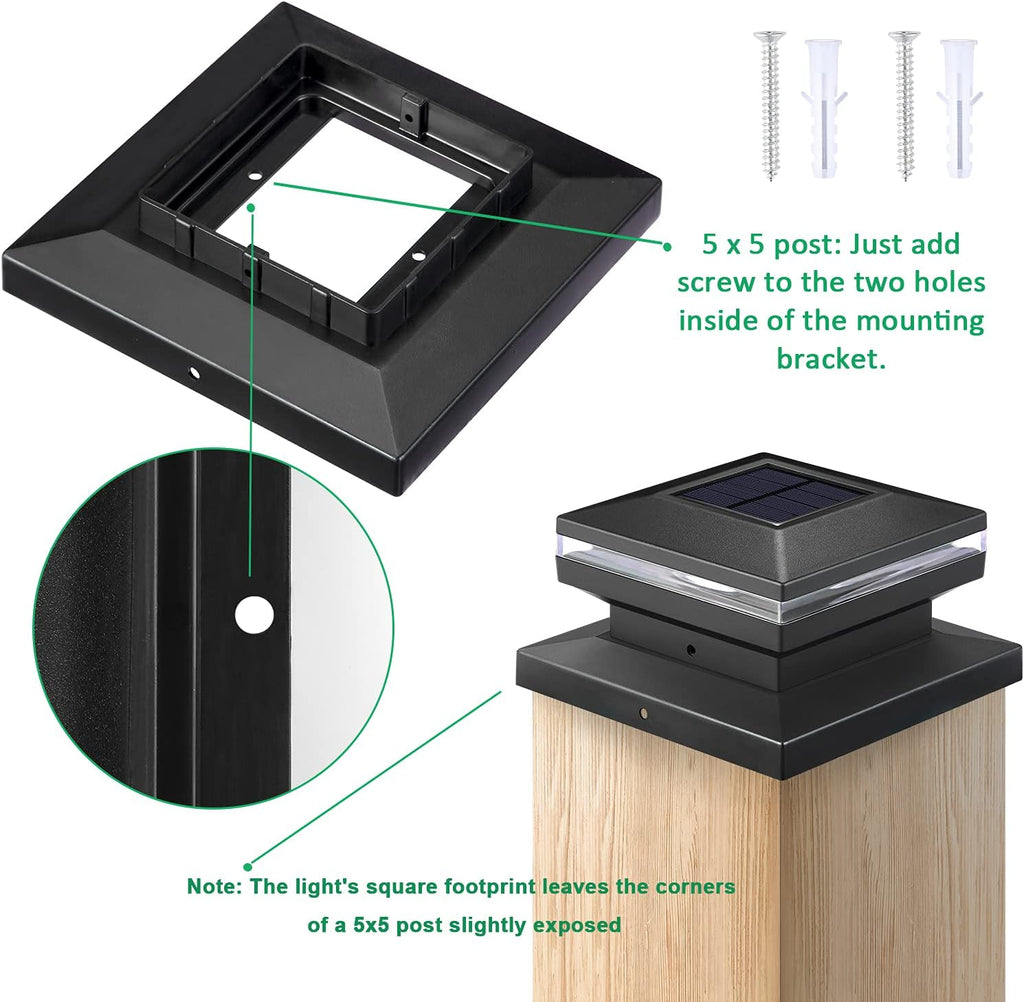 12pcs LED Warm White Solar Post Cap Lights for 4x4 6x6 Wooden Posts K9508