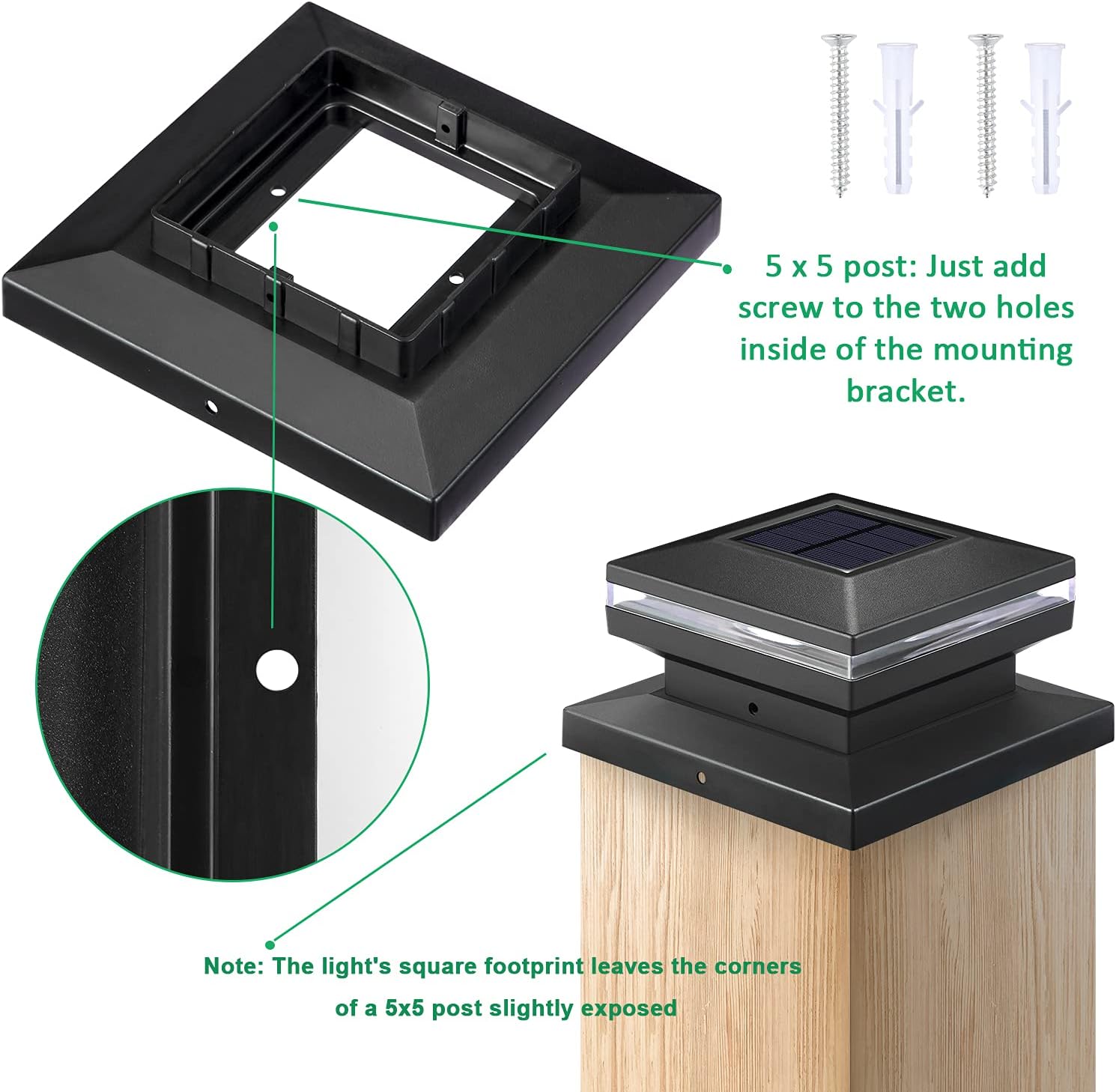 12pcs LED Warm White Solar Post Cap Lights for 4x4 6x6 Wooden Posts K9508