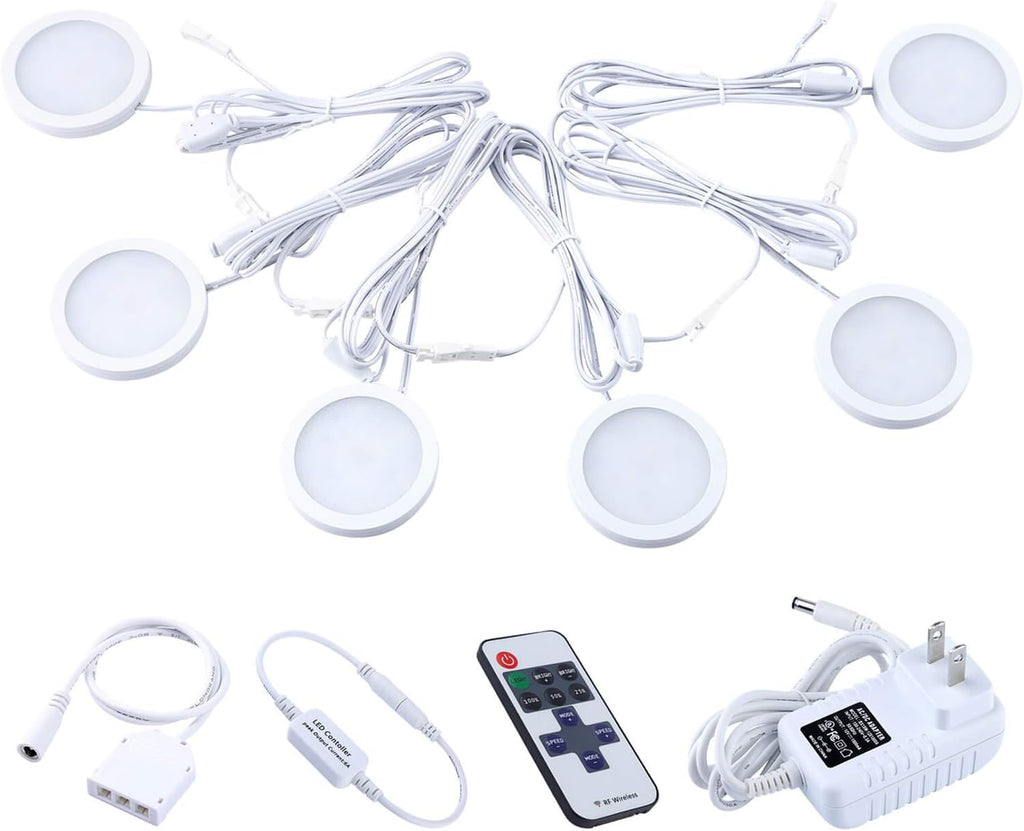 Warm White 10 Lights Linkable Dimmable LED Puck Lights K355