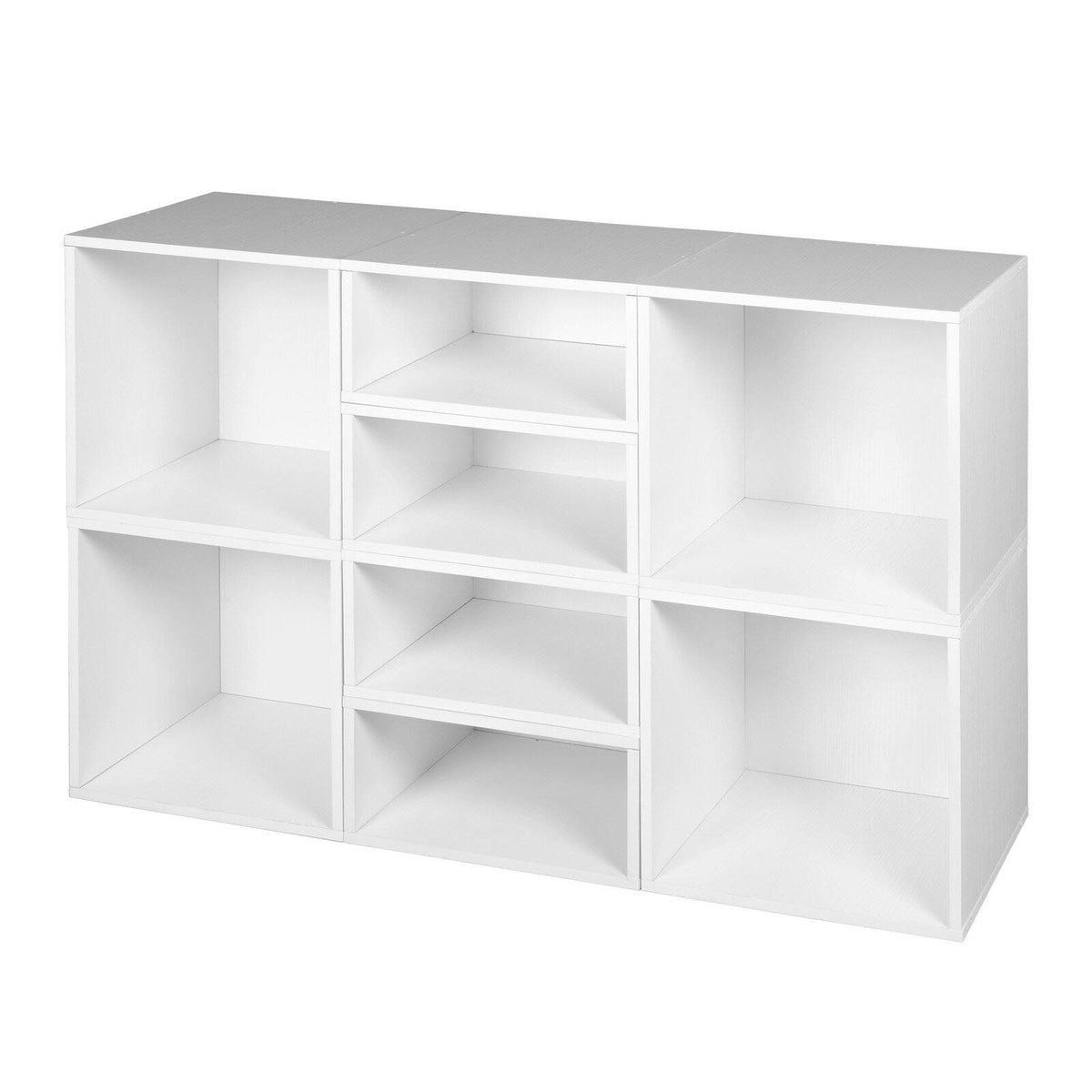 White Wood Grain/Black Storage Set with Foldable Storage Bins X13820