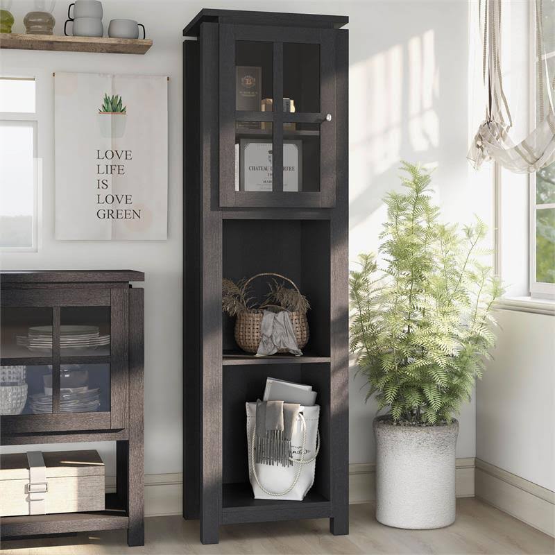 Black 4-Shelf Tower Cabinet D8147