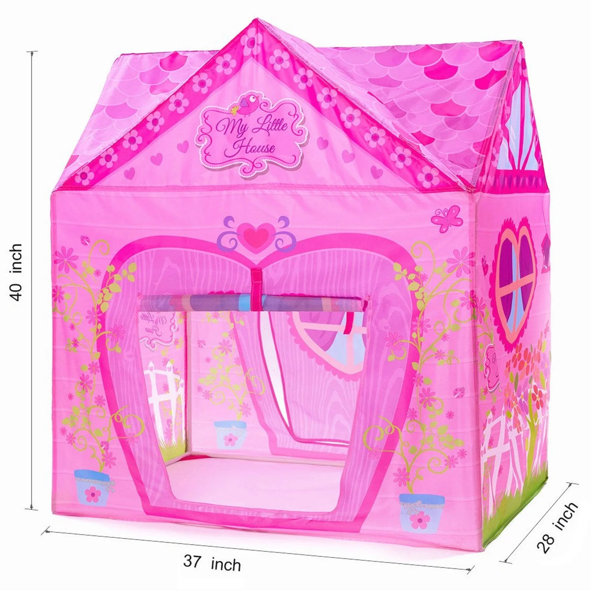 Pink Floral Princess Castle Play Tent W810676