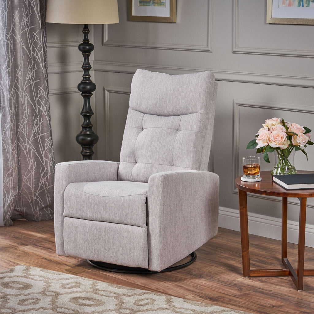 Gray and Black Contemporary Nursery Recliner W211