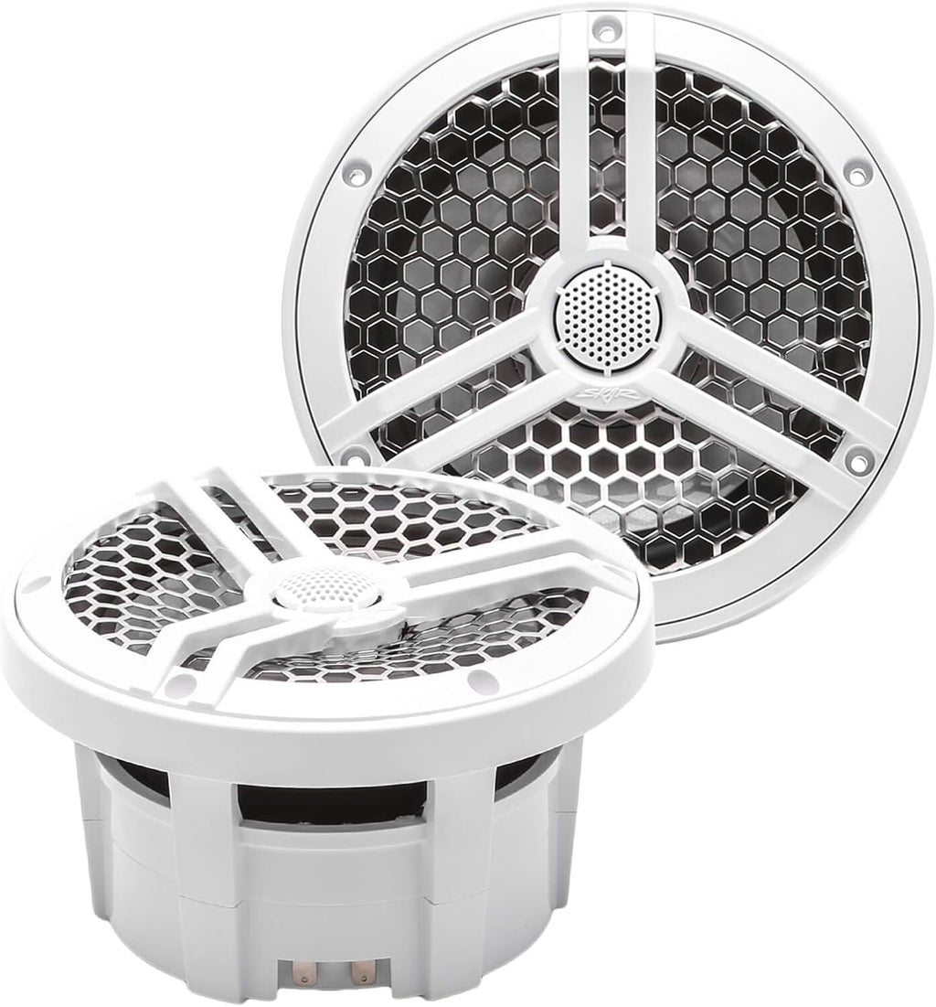 8" 2-Way Marine Coaxial Speakers, Pair (White) N16429