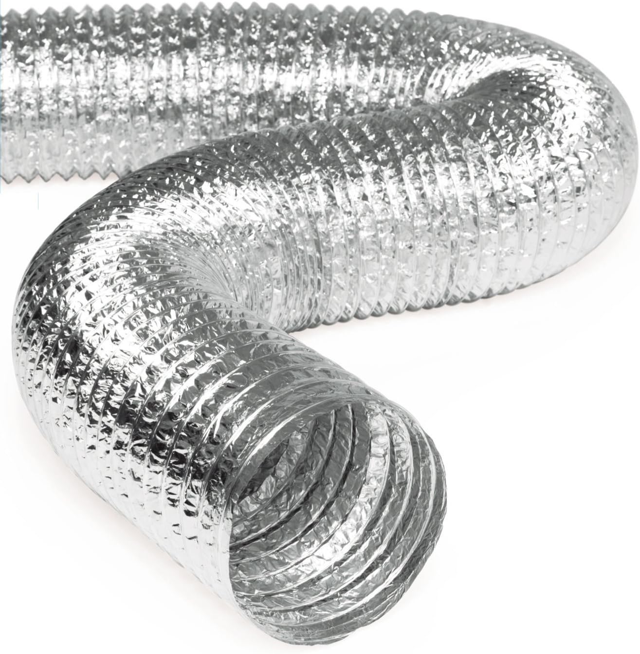 12" Flexible Aluminum Insulated Air Duct Hose, 25' Long O14121