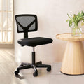 Black Armless Mesh Office Desk Chair with Swivel Casters Y44267