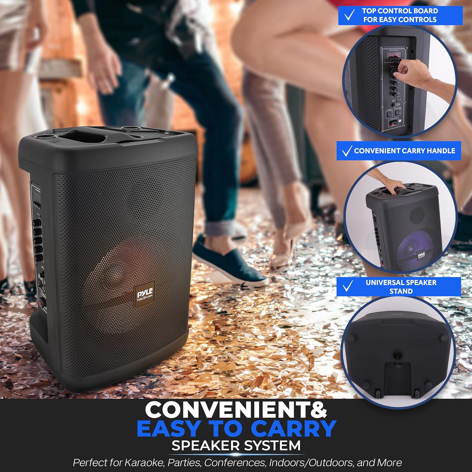 500W 15” Rechargeable Portable Bluetooth PA Speaker Z69114