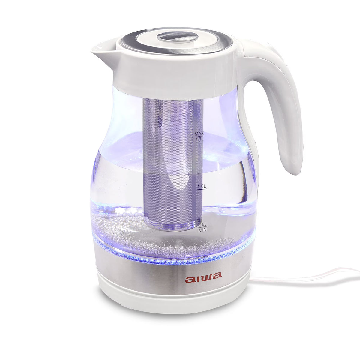 2 in 1 White Infusion Kettle with Removable Stainless Steel Tea Infuser X1818