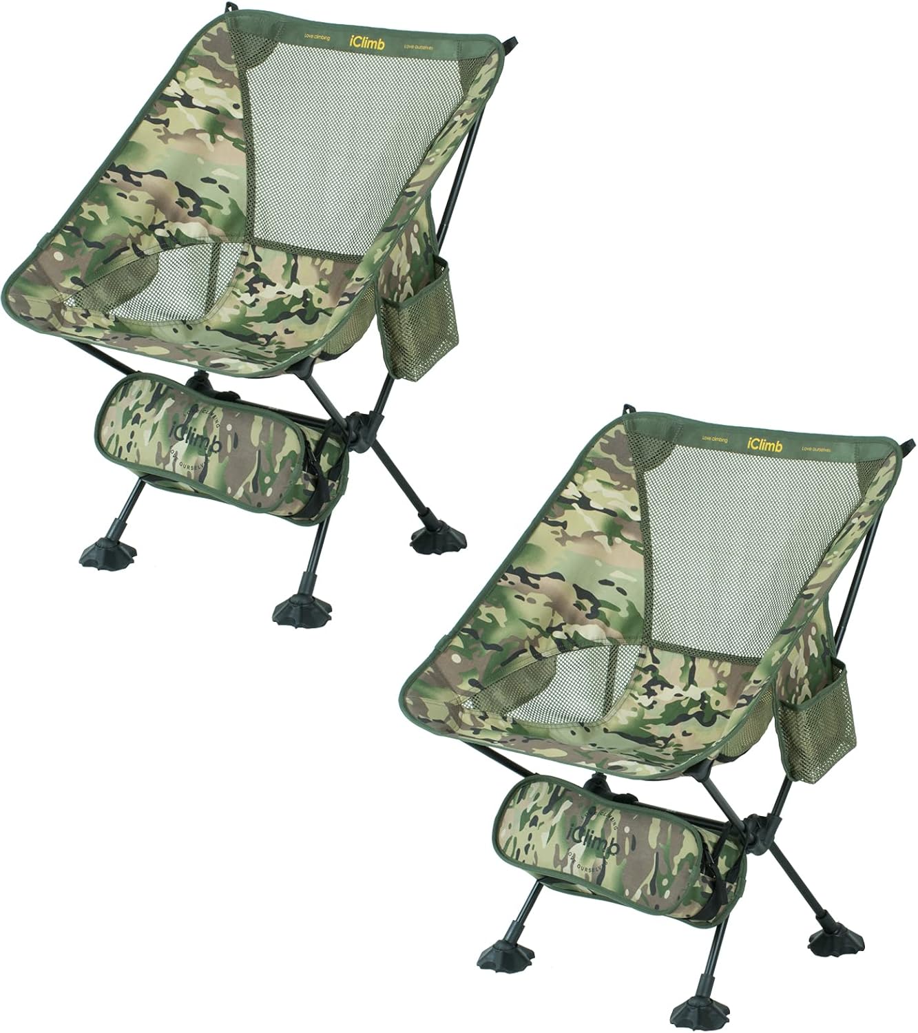 2PC Ultralight Compact Camping Folding Beach Chair with Anti-Sinking Large Feet F92638