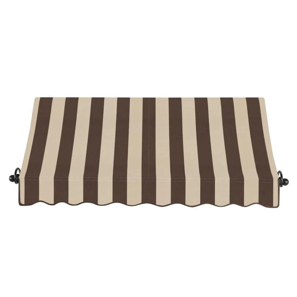 Brown/Tan Stripe Acrylic Fixed Awning N117371
