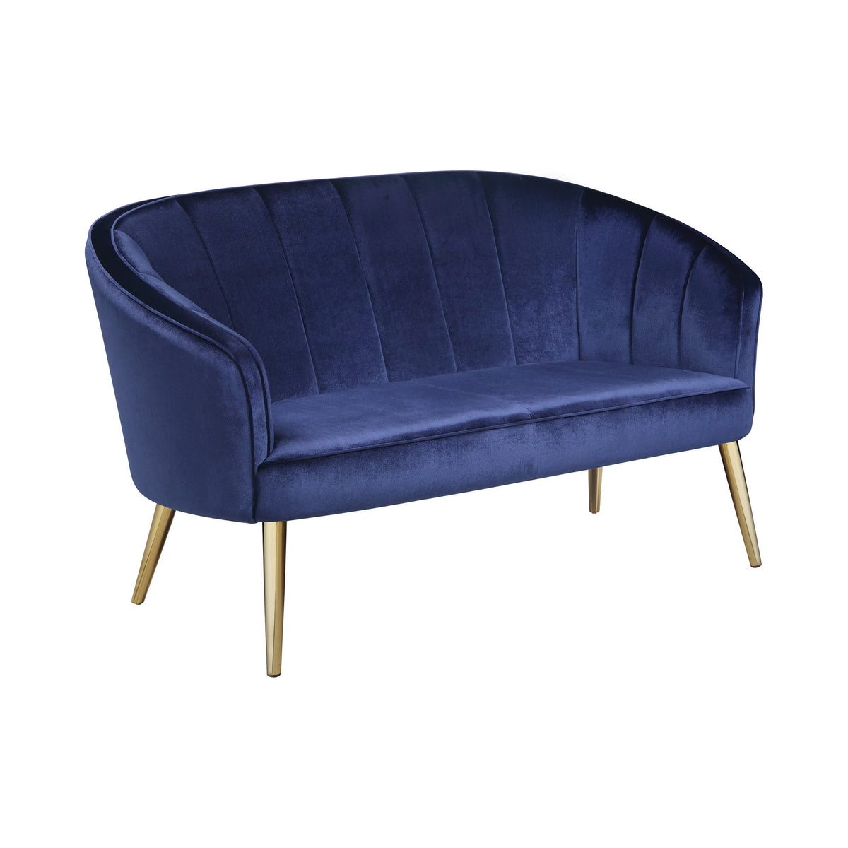 Blue Upholstered Accent Settee L46778