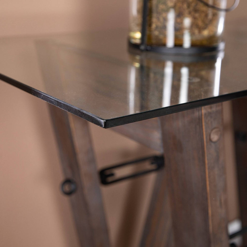 Reclaimed Wood Console Table Brown/Black W942