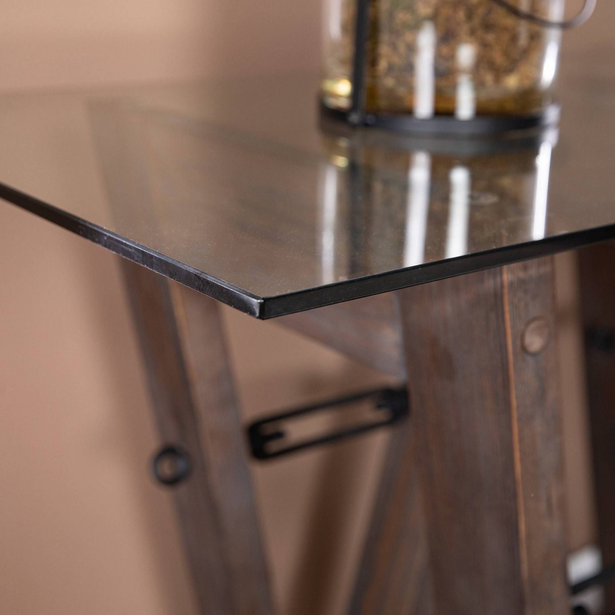 Reclaimed Wood Console Table Brown/Black W942