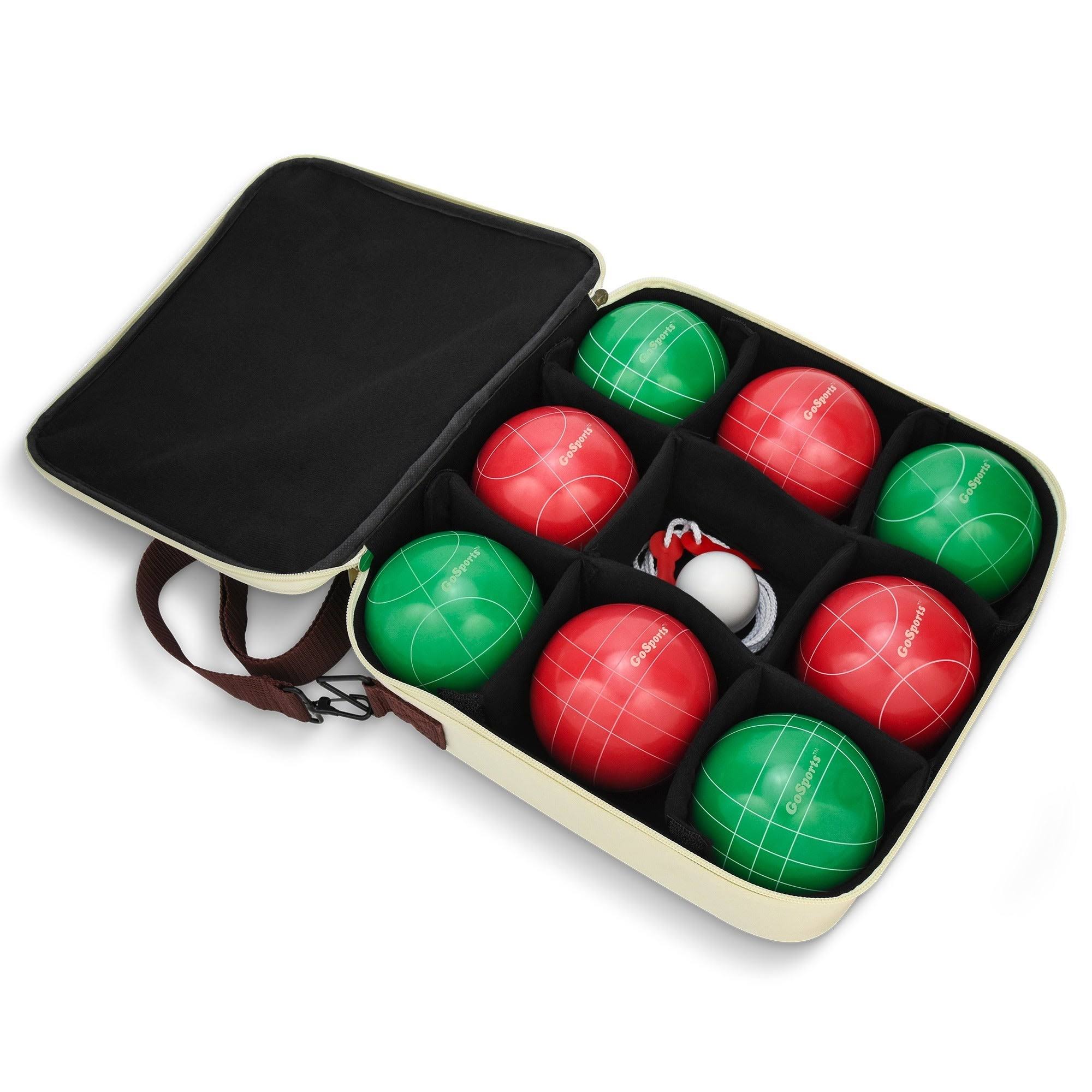 Bocce Set with 8 Balls, Pallino, Case, and Measuring Rope K8822