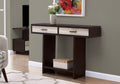 Cappuccino/Taupe Reclaimed Wood Look Console Table with 2 Drawers & Shelf K490701