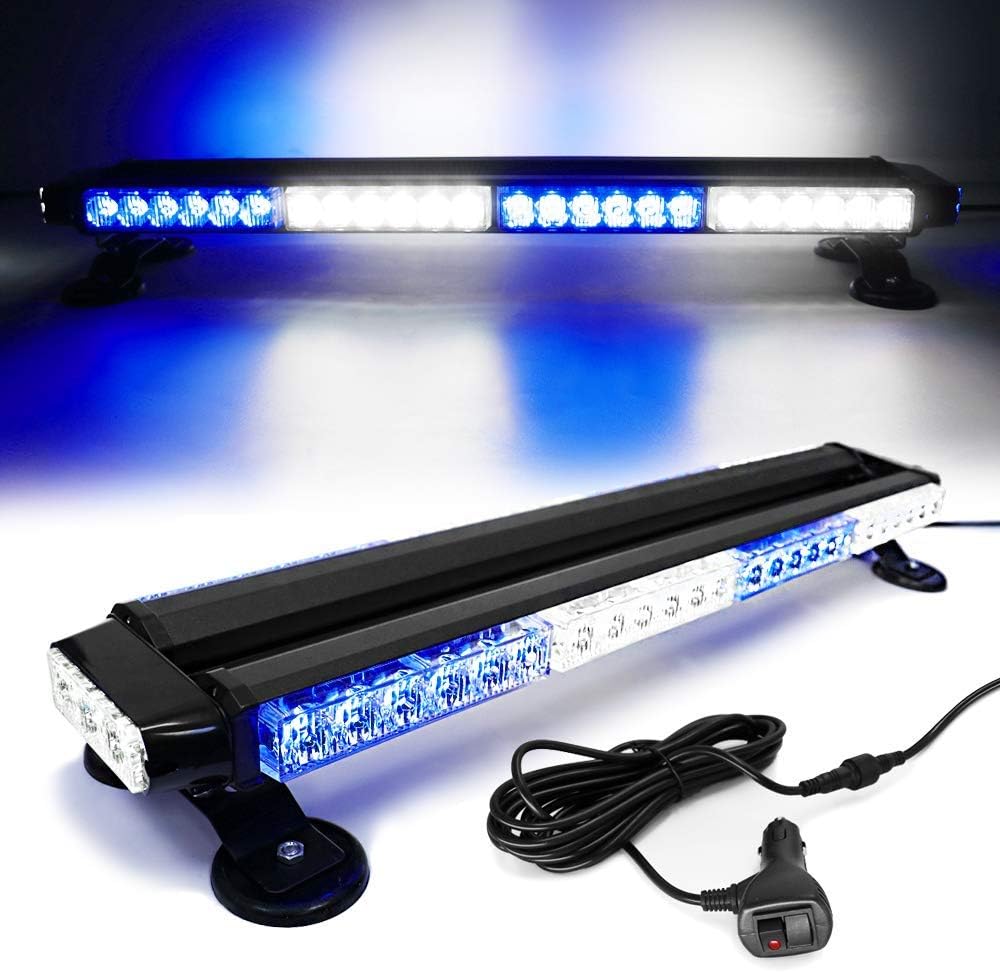 Blue 30 LED Magnetic Base Emergency Beacon Light Bar Pack of 2 H237