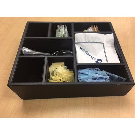 Black Leather Condiment Tray B38488