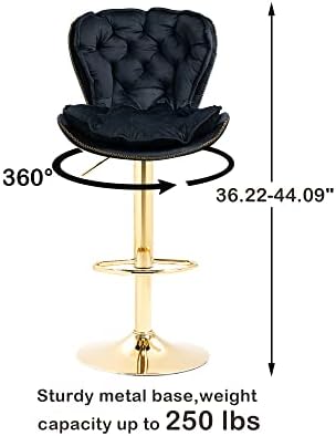 Rose Red Velvet Tufted Counter Stools with Gold Base M4599