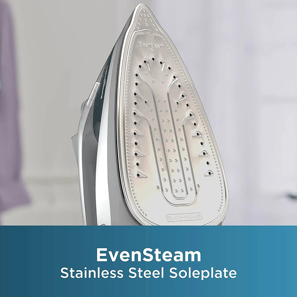 Grey Steam Iron with Stainless Steel Soleplates L47817