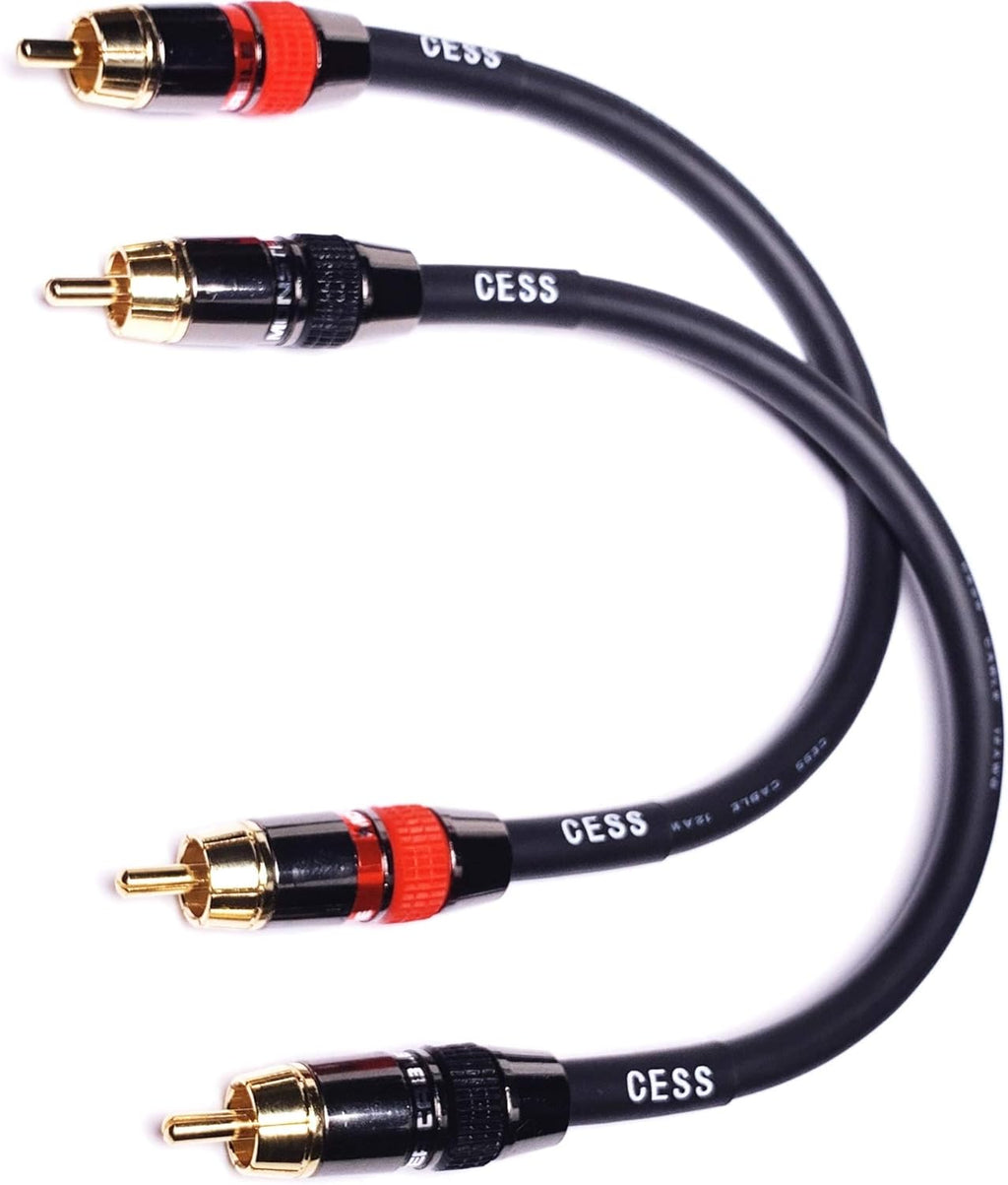 Low Noise 12 Gauge RCA Audio Patch Cable (1 Foot) C590