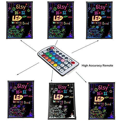 16 inch x 12 inch LED Message Writing Board with 8 Fluorescent Markers S306