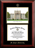 Gold Embossed Diploma Frame with Campus Images Lithograph L306