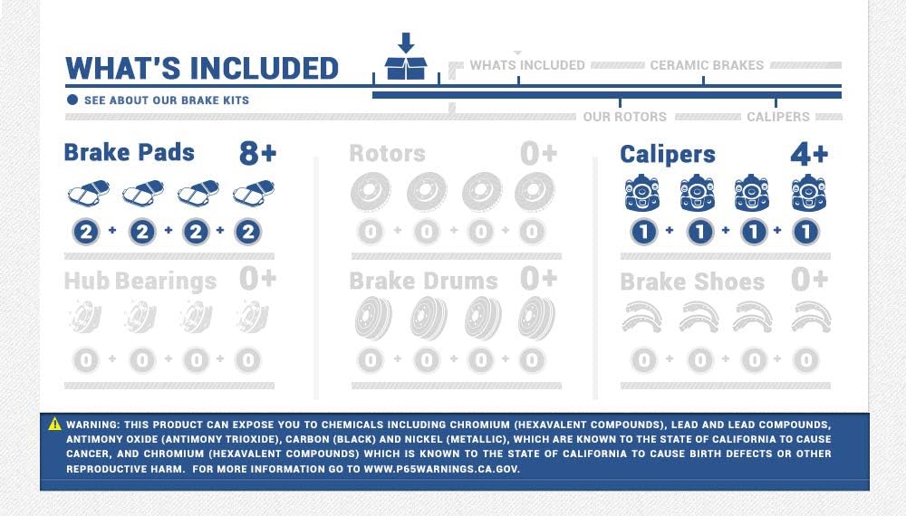 Red Calipers with Ceramic Brake Pads and Hardware Kit K9782