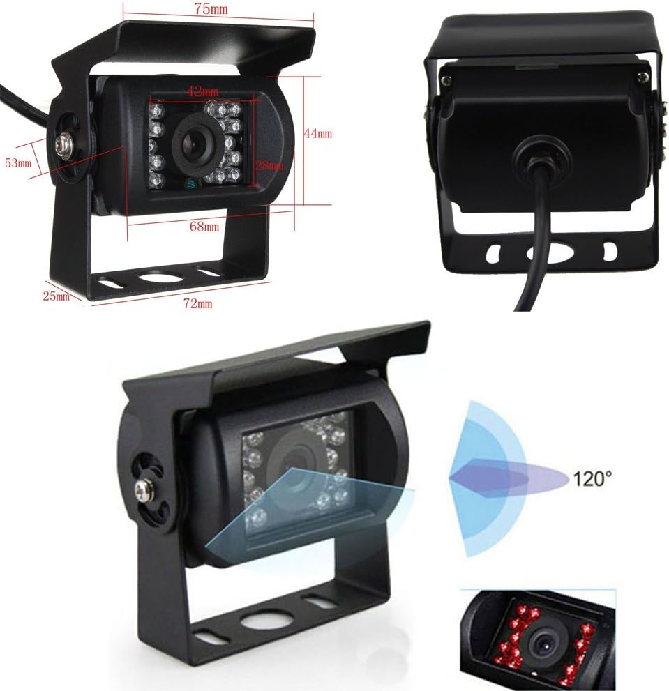 9'' Quad Split Screen HD Rear Backup Camera Monitor System, Waterproof IR Night Vision Backup Camera A1745