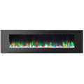 Black Wall-Mount Electric Fireplace with Crystal Rock Display H506