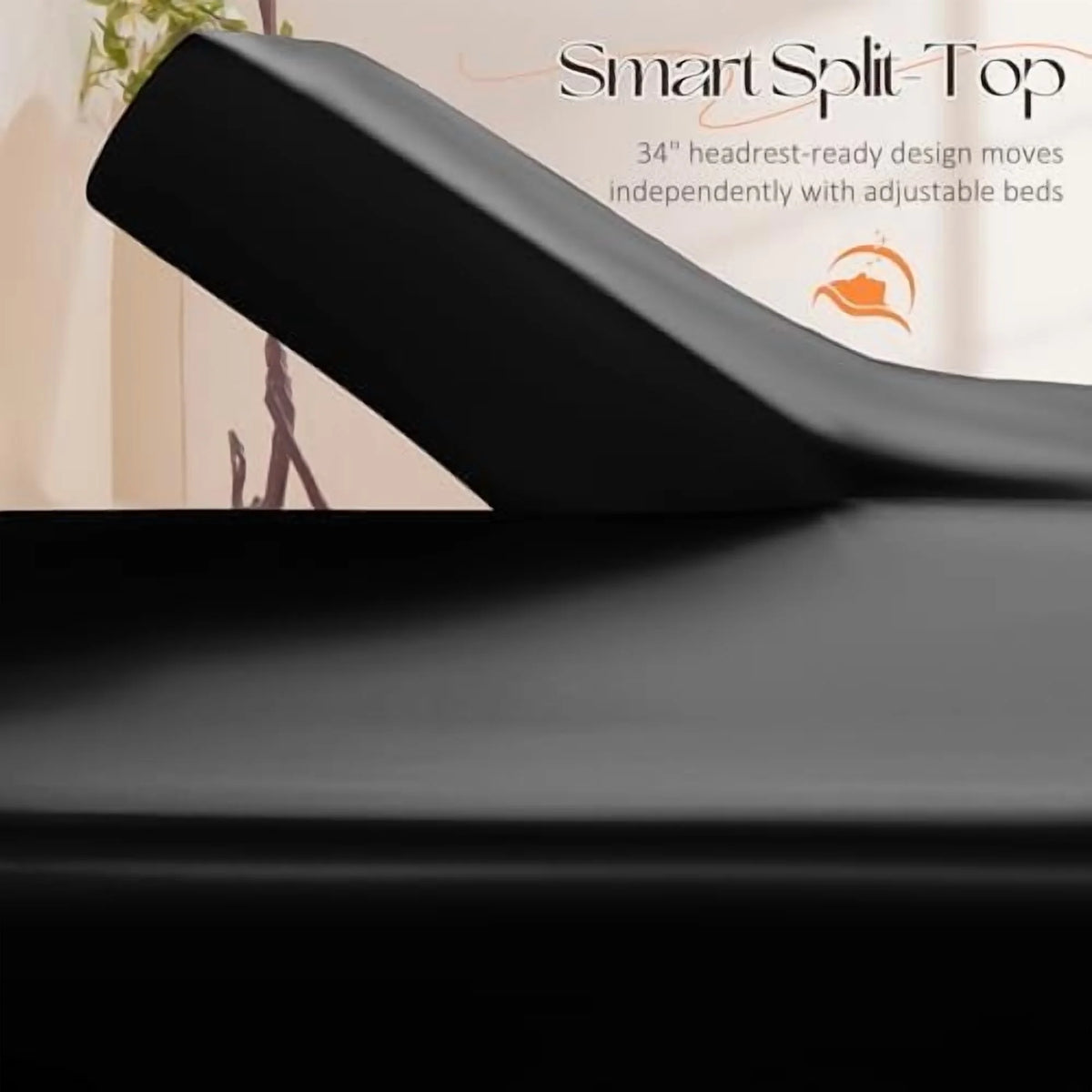 4Pcs Half Split Flex Head King Sheets Set with 14-16 Inch Deep Pockets V9059