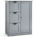 Grey Bathroom Floor Cabinet with 3 Drawers and 1 Cupboard T61830